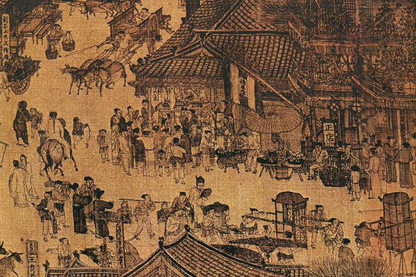 Folk collection China scroll painting Riverside Scene at Qingming Festival   vvv 