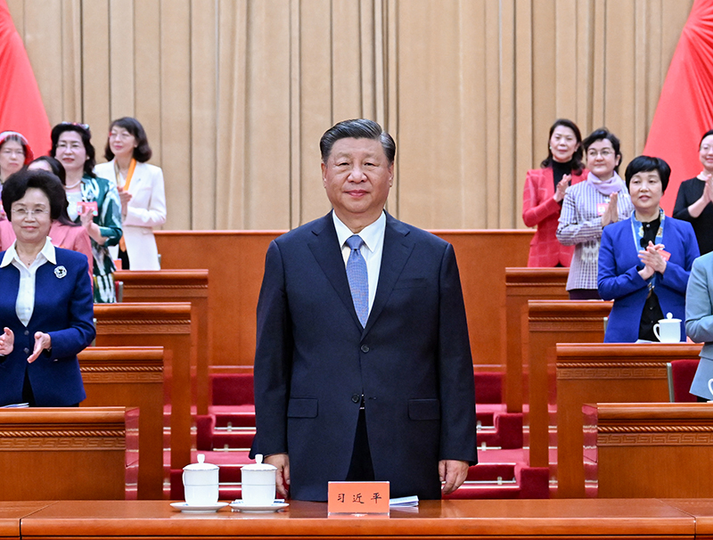 Beijing, China. 16th May, 2018. Shen Yueyue, vice chairperson of the  Standing Committee of the National People's Congress and president of the  All-China Women's Federation, addresses the opening ceremony of the first