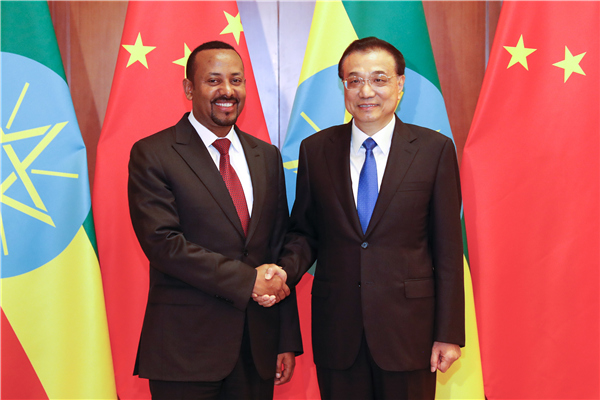 Premier Li meets Ethiopian prime minister